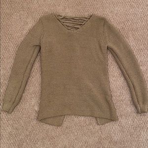 Tan open back knit